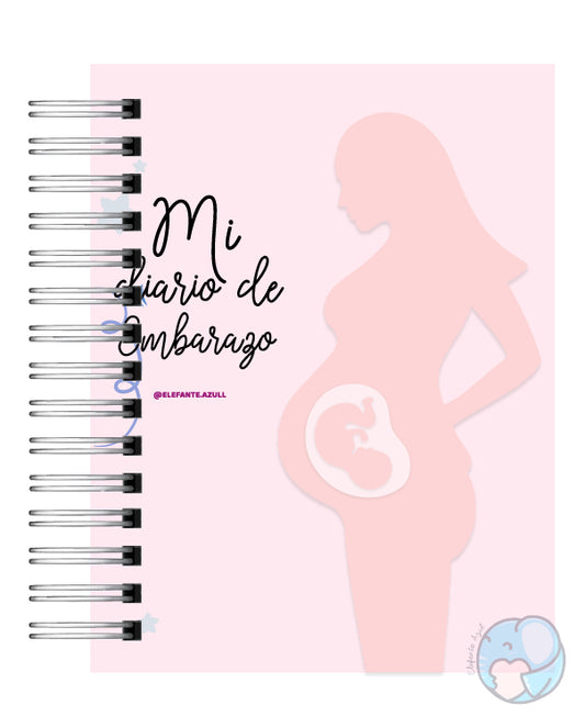 Diario de Embarazo Personalizado - Elefante Azull